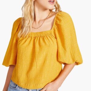 BB Dakota Peregrine Puff Sleeve Top - Yellow - Small